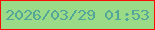 文字の大きさ：2、枠の色：f80e06、背景の色：9bda86、文字の色：52a697 無料ブログパーツのブログ時計