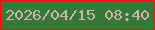 文字の大きさ：2、枠の色：f80e07、背景の色：357838、文字の色：ceb6ab 無料ブログパーツのブログ時計