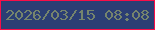 文字の大きさ：1、枠の色：f80e48、背景の色：2b3e74、文字の色：75846d 無料ブログパーツのブログ時計