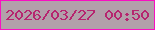 文字の大きさ：5、枠の色：f810c1、背景の色：b2a0aa、文字の色：b6256f 無料ブログパーツのブログ時計