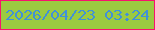 文字の大きさ：2、枠の色：f8126e、背景の色：9bca41、文字の色：4191d7 無料ブログパーツのブログ時計