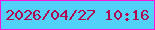 文字の大きさ：5、枠の色：f815dd、背景の色：51d0f8、文字の色：af0851 無料ブログパーツのブログ時計