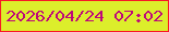 文字の大きさ：3、枠の色：f81826、背景の色：dcee2b、文字の色：be097a 無料ブログパーツのブログ時計