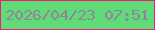 文字の大きさ：2、枠の色：f81878、背景の色：5fdc77、文字の色：938299 無料ブログパーツのブログ時計
