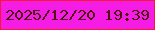 文字の大きさ：4、枠の色：f81930、背景の色：f51de5、文字の色：4f1312 無料ブログパーツのブログ時計
