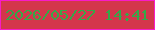 文字の大きさ：2、枠の色：f81bc9、背景の色：d4364c、文字の色：35a848 無料ブログパーツのブログ時計