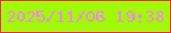 文字の大きさ：2、枠の色：f81c56、背景の色：a1f905、文字の色：f286ea 無料ブログパーツのブログ時計