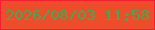 文字の大きさ：4、枠の色：f81d32、背景の色：ee4d2c、文字の色：40aa51 無料ブログパーツのブログ時計