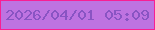文字の大きさ：1、枠の色：f81f94、背景の色：be73e1、文字の色：8954c3 無料ブログパーツのブログ時計
