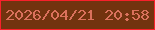 文字の大きさ：3、枠の色：f8202b、背景の色：72330f、文字の色：da715c 無料ブログパーツのブログ時計