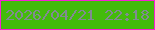 文字の大きさ：2、枠の色：f820d4、背景の色：43bb0b、文字の色：818a92 無料ブログパーツのブログ時計