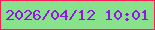 文字の大きさ：2、枠の色：f82157、背景の色：88e28c、文字の色：9115e7 無料ブログパーツのブログ時計