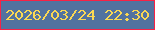 文字の大きさ：3、枠の色：f82245、背景の色：52729f、文字の色：fbd853 無料ブログパーツのブログ時計