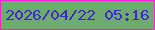 文字の大きさ：2、枠の色：f823d4、背景の色：6fab70、文字の色：3f2ac2 無料ブログパーツのブログ時計