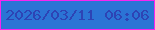 文字の大きさ：3、枠の色：f824f1、背景の色：2b74d5、文字の色：2d44b5 無料ブログパーツのブログ時計