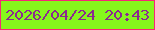 文字の大きさ：1、枠の色：f82677、背景の色：86f61c、文字の色：8b2a8f 無料ブログパーツのブログ時計