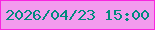 文字の大きさ：5、枠の色：f826df、背景の色：f39bee、文字の色：028a7d 無料ブログパーツのブログ時計