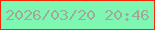 文字の大きさ：4、枠の色：f82705、背景の色：7df7b2、文字の色：a2a99b 無料ブログパーツのブログ時計