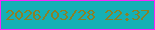 文字の大きさ：3、枠の色：f827fb、背景の色：15b0b5、文字の色：8b8026 無料ブログパーツのブログ時計