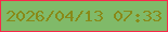 文字の大きさ：5、枠の色：f8284a、背景の色：80ba69、文字の色：888a18 無料ブログパーツのブログ時計