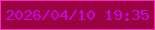 文字の大きさ：1、枠の色：f828c8、背景の色：9a0340、文字の色：c607e5 無料ブログパーツのブログ時計