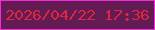 文字の大きさ：5、枠の色：f828dd、背景の色：631b53、文字の色：de2642 無料ブログパーツのブログ時計