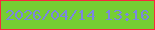 文字の大きさ：1、枠の色：f8293d、背景の色：76ce33、文字の色：7b86e0 無料ブログパーツのブログ時計