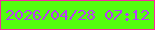 文字の大きさ：4、枠の色：f8299f、背景の色：54fe0f、文字の色：b83cf6 無料ブログパーツのブログ時計