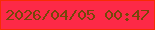 文字の大きさ：3、枠の色：f82c02、背景の色：fd2947、文字の色：75470a 無料ブログパーツのブログ時計