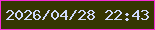 文字の大きさ：1、枠の色：f82cd6、背景の色：363603、文字の色：cfdaff 無料ブログパーツのブログ時計
