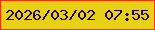 文字の大きさ：3、枠の色：f82d00、背景の色：e8d015、文字の色：1d0559 無料ブログパーツのブログ時計