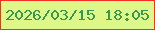文字の大きさ：1、枠の色：f82d25、背景の色：def788、文字の色：369951 無料ブログパーツのブログ時計