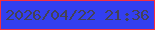 文字の大きさ：2、枠の色：f82e3e、背景の色：333ff0、文字の色：454255 無料ブログパーツのブログ時計
