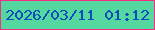 文字の大きさ：1、枠の色：f82e85、背景の色：55d89f、文字の色：0d4dbb 無料ブログパーツのブログ時計