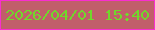 文字の大きさ：4、枠の色：f82ecf、背景の色：c15e6a、文字の色：70d82b 無料ブログパーツのブログ時計