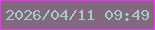 文字の大きさ：4、枠の色：f82efe、背景の色：82697d、文字の色：a5cbc9 無料ブログパーツのブログ時計