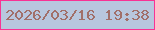 文字の大きさ：2、枠の色：f83394、背景の色：b8c7de、文字の色：a16f69 無料ブログパーツのブログ時計