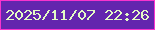 文字の大きさ：2、枠の色：f833ce、背景の色：6325ae、文字の色：e3fac5 無料ブログパーツのブログ時計