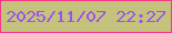 文字の大きさ：4、枠の色：f8368a、背景の色：c4c27d、文字の色：9c52ec 無料ブログパーツのブログ時計