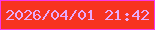 文字の大きさ：5、枠の色：f837e8、背景の色：f73321、文字の色：e7abf9 無料ブログパーツのブログ時計
