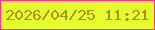 文字の大きさ：4、枠の色：f83880、背景の色：e5fc2e、文字の色：a89406 無料ブログパーツのブログ時計