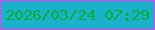 文字の大きさ：4、枠の色：f838f8、背景の色：1ab1cb、文字の色：05af2d 無料ブログパーツのブログ時計