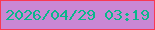 文字の大きさ：5、枠の色：f83953、背景の色：ca87d4、文字の色：09b78b 無料ブログパーツのブログ時計