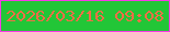 文字の大きさ：1、枠の色：f839e6、背景の色：22c637、文字の色：f16e47 無料ブログパーツのブログ時計