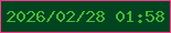 文字の大きさ：2、枠の色：f83b8e、背景の色：004520、文字の色：45ba37 無料ブログパーツのブログ時計