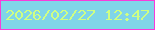文字の大きさ：5、枠の色：f83bda、背景の色：80d5e8、文字の色：cffe83 無料ブログパーツのブログ時計