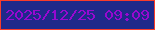 文字の大きさ：2、枠の色：f83c2a、背景の色：1f298a、文字の色：9809d0 無料ブログパーツのブログ時計