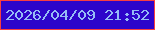文字の大きさ：1、枠の色：f83e40、背景の色：2d05ca、文字の色：96bbf5 無料ブログパーツのブログ時計