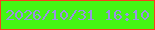 文字の大きさ：3、枠の色：f83f1d、背景の色：44f614、文字の色：9991e4 無料ブログパーツのブログ時計