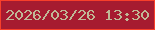文字の大きさ：5、枠の色：f83f2a、背景の色：a61b30、文字の色：c0b796 無料ブログパーツのブログ時計